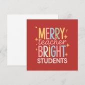 Blijde Leraar Briljante Studenten Kerstmis Grappig Kaart (Voorkant / Achterkant)