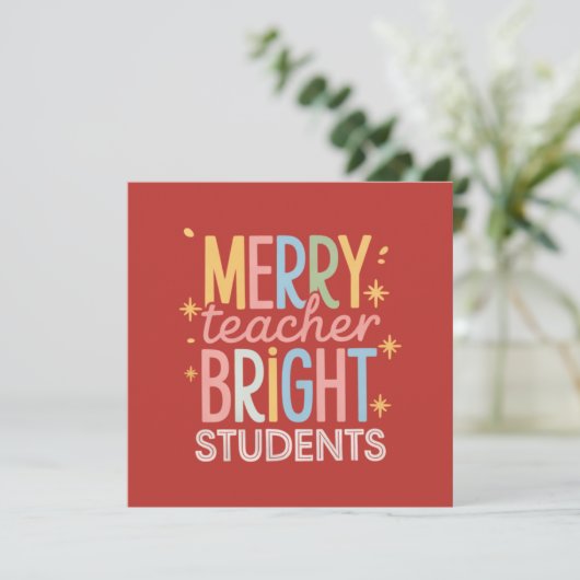 Blijde Leraar Briljante Studenten Kerstmis Grappig Kaart (Staand voorkant)
