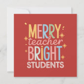 Blijde Leraar Briljante Studenten Kerstmis Grappig Kaart (Voorkant)