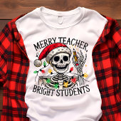 Blijde Leraar Grappig Skelet Kerstmis Tri-Blend Shirt