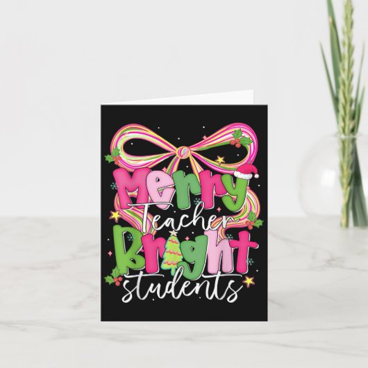 Blijde Leraar Heldere Student Grappige Leraar Kers Kaart (Voorkant)