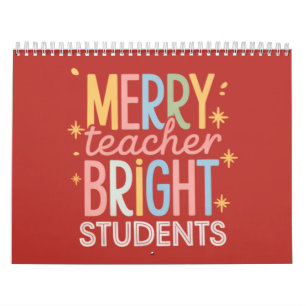 Blijde Leraar Heldere Studenten Kerstmis Grappige Kalender