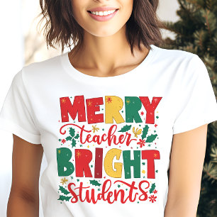Blijde Leraar Stralende Leerlingen Kerstmis Tri-Blend Shirt