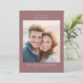 Blijde Maroon Moderne Foto Save The Date (Staand voorkant)