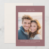 Blijde Maroon Moderne Foto Save The Date (Voorkant / Achterkant)