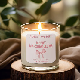 Blijde Marshmallows | Moderne Kaarslabels Vierkante Sticker