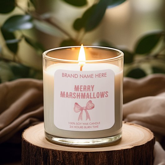 Blijde Marshmallows | Moderne Kaarslabels Vierkante Sticker