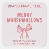Blijde Marshmallows | Moderne Kaarslabels Vierkante Sticker (Voorkant)