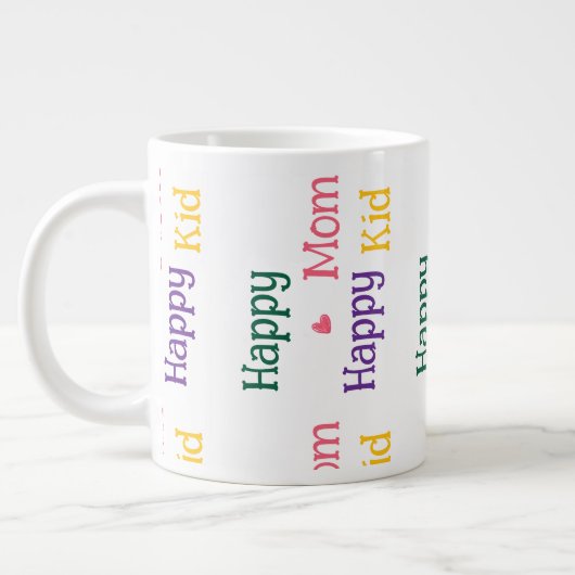 Blijde Moeder blij Kind Moederdag Reus  Grote Koffiekop (Links)