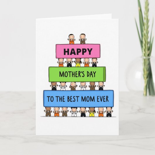 Blijde Moederdag Blokken Kaart (Voorkant)