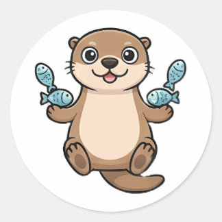 Blijde Otter Ronde Sticker