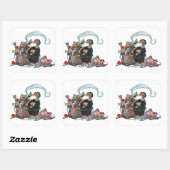 Blijde Oude Kerstman Elf, Jessie Willcox Smith Vierkante Sticker (Vel)