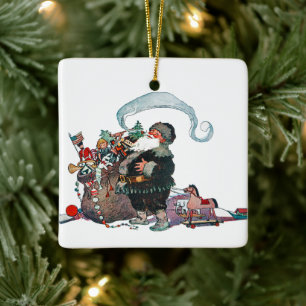 Blijde Oude Kerstman Kabouter, Jessie Willcox Smit Keramisch Ornament