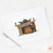 Blijde Oude Kerstman Kabouter, Jessie Willcox Smit Vierkante Sticker (Envelop)