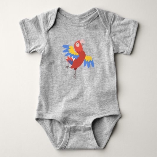 Blijde Papegaai Dansende Mooie Vogel Romper (Voorkant)