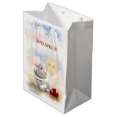 Blijde Pasen Lam, Rode Eieren en Kruis Medium Cadeauzakje (Voorkant Gekanteld)
