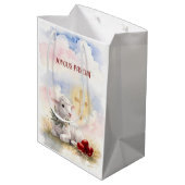 Blijde Pasen Lam, Rode Eieren en Kruis Medium Cadeauzakje (Achterkant Gekanteld)