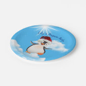 Blijde Pinguïns, Kerstmannenpetten Papieren Bordje (Gekanteld)