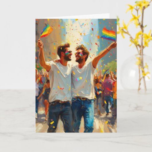 Blijde Pride Parade Viering Kaart (Gele Bloem)