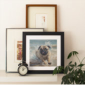 Blijde Pug aan het Strand Poster