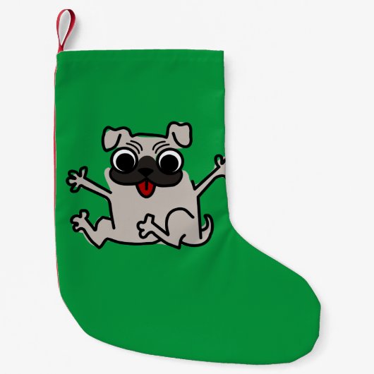 Blijde Pug Kleine Kerstsok (Voorkant)