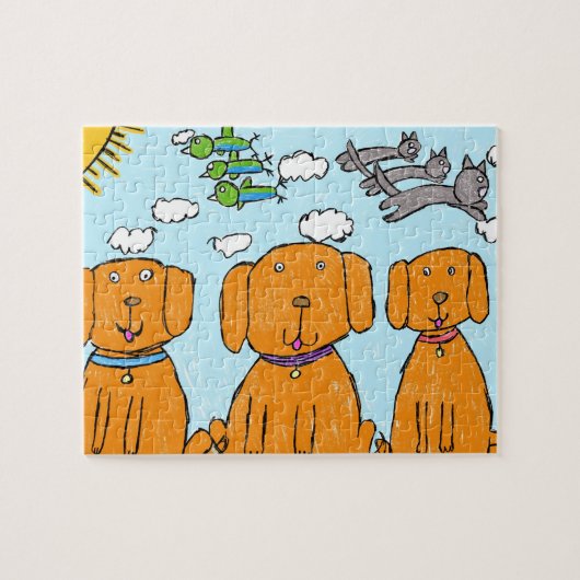 "Blijde Puppies in de Zon" Puzzel (Horizontaal)