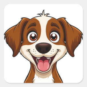 Blijde Puppy Voor Hondenliefhebbers En Puppy Ouder Vierkante Sticker