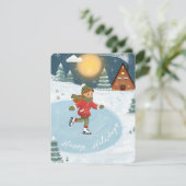 "Blijde schaatser" Feestdagenkaart (Staand voorkant)