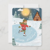 "Blijde schaatser" Feestdagenkaart (Voorkant)