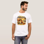 Blijde Schildpad op Tropische Vakantie Basic T-Shi T-shirt (Voorkant volledig)