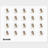Blijde Sheltie Ronde Sticker (Vel)