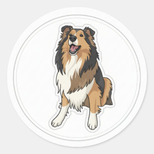 Blijde Sheltie Ronde Sticker
