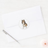 Blijde Sheltie Ronde Sticker (Envelop)