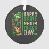Blijde Sint Hattrick IJshockeyspeler Ornament (achterkant)