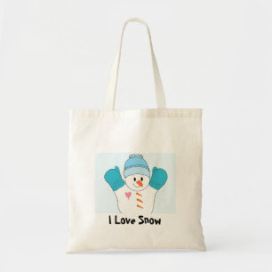 Blijde Sneeuwman - Ik Hou van Sneeuw Tote Bag