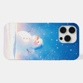 Blijde Sneeuwman iPhone Hoesje (Achterkant horizontaal)