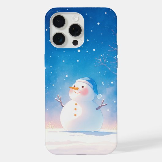 Blijde Sneeuwman iPhone Hoesje (Achterkant)