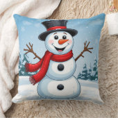 Blijde Sneeuwman Winter Festief Knus Kerstmis Kussen (Deken)