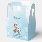 Blijde Teddybeer Aviator Blauwe Bruine Jongens Sho Bedankdoosjes (Geopend)