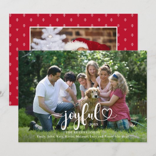 Blijde Twee Foto Script Kerstmis Feestdagenkaart (Voorkant / Achterkant)