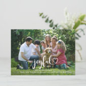 Blijde Twee Foto Script Kerstmis Feestdagenkaart (Staand voorkant)