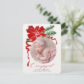 Blijde vakantiefoto geboorteaankondiging feestdagenkaart (Staand voorkant)