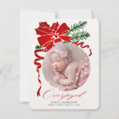 Blijde vakantiefoto geboorteaankondiging feestdagenkaart (Voorkant)