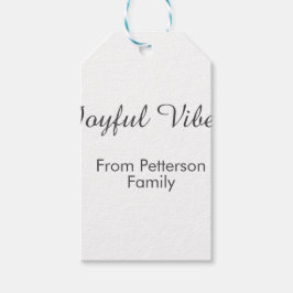 Blijde vibraties rode Kerst met familienaam datum  Cadeaulabel