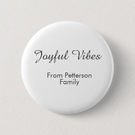 Blijde vibraties rode Kerstmis voeg familienaam da Ronde Button 5,7 Cm