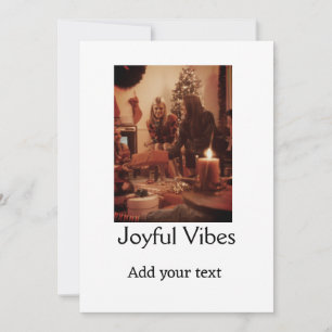 Blijde vibraties voeg familie kerst foto naam toe kaart