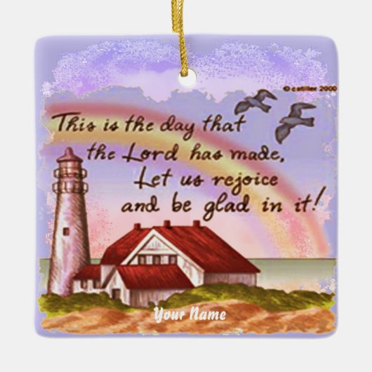 Blijde Vuurtoren Christelijke versiering Keramisch Ornament (Voorkant)