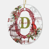 Blijde wereld gepersonaliseerd keramisch ornament (Links)