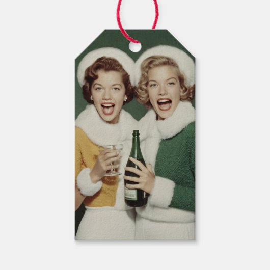 Blijde Winter Champagnedrank Viering Cadeaulabel (Voorkant)