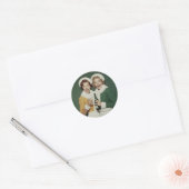 Blijde Winter Champagnedrank Viering Ronde Sticker (Envelop)